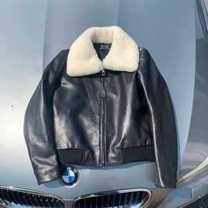 Balenciaga Leather Sherpa Jacket